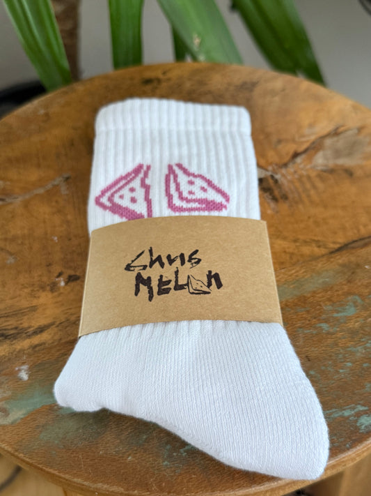 Melonen Socken - Weiß